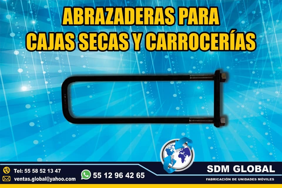 Abrazaderas para carrocerias y cajas secas plataformas remolques<br>