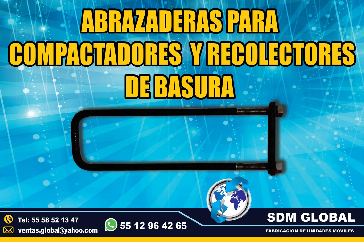 Venta de Abrazaderas para compactadores recolectores de basura<br>