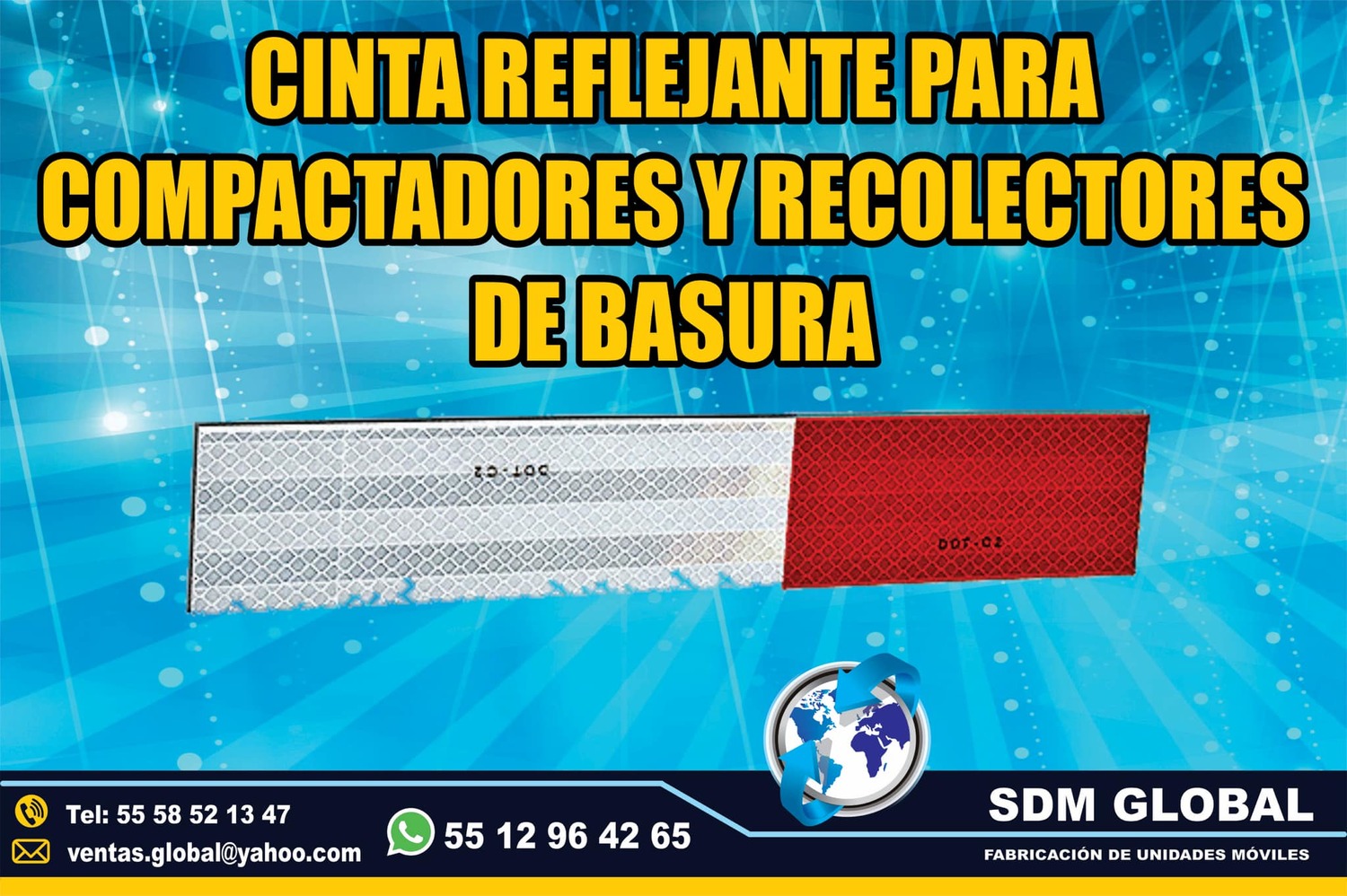Venta de Cinta reflejante para compactadores recolectores de basura<br>